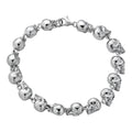 MOISSANITE Custom Skull Link Death Bracelet - 925 Silver - 9.5mm - 7.5"-8.5"