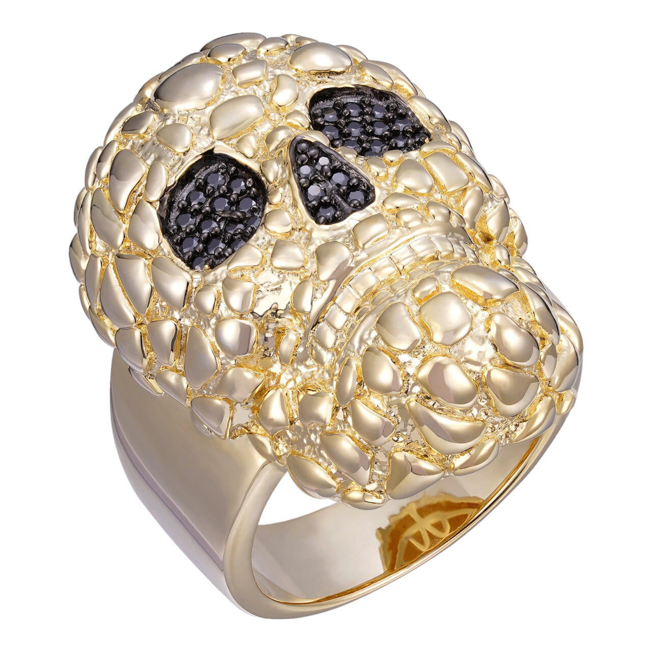 MOISSANITE Death Nugget Ring - 14k Gold Vermeil 925 Silver