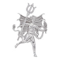 MOISSANITE Devil Satan Pendant - 925 Silver - 3 Sizes 1"-2.5"