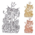 MOISSANITE Devil Satan Pendant - Iced Diablo Demon - 14k Yellow/Rose Gold Vermeil Or 925 Silver  - Large 2.5"