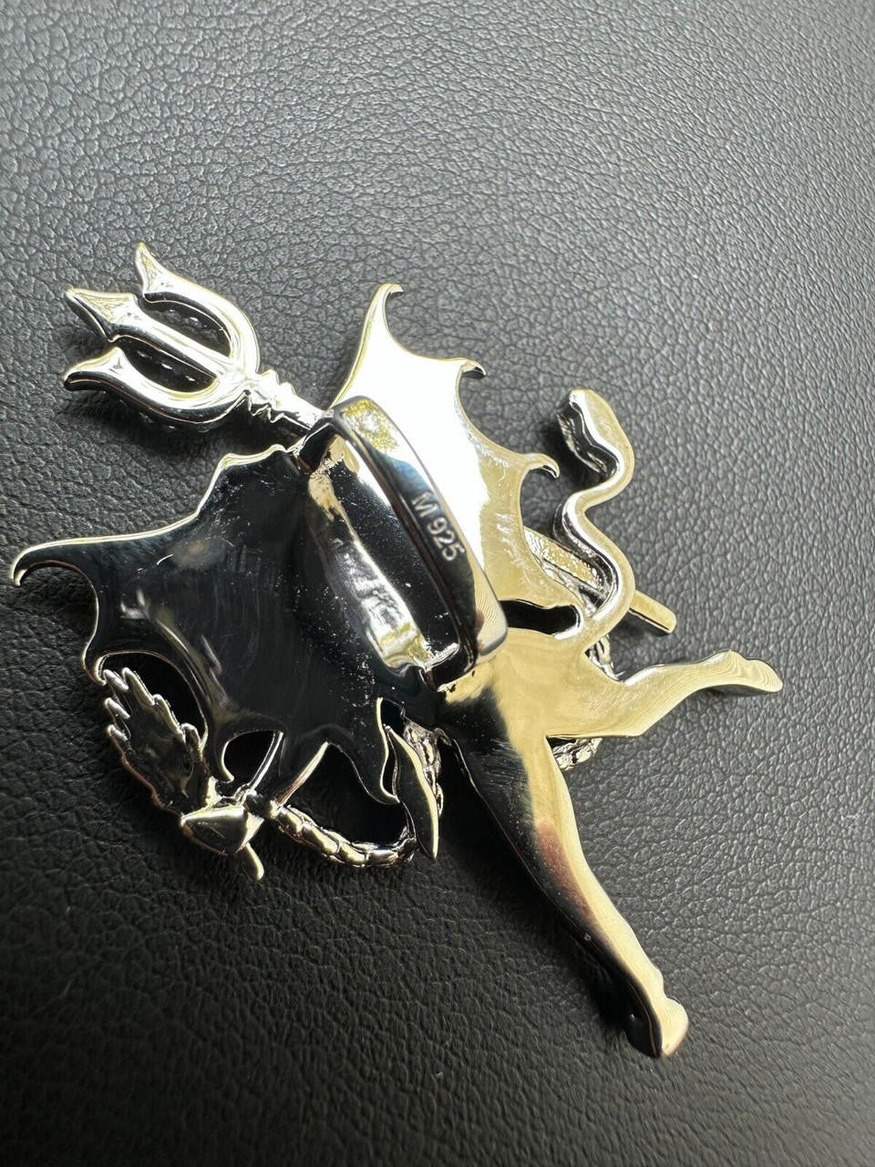 MOISSANITE Devil Satan Pendant - 925 Silver - 3 Sizes 1"-2.5"