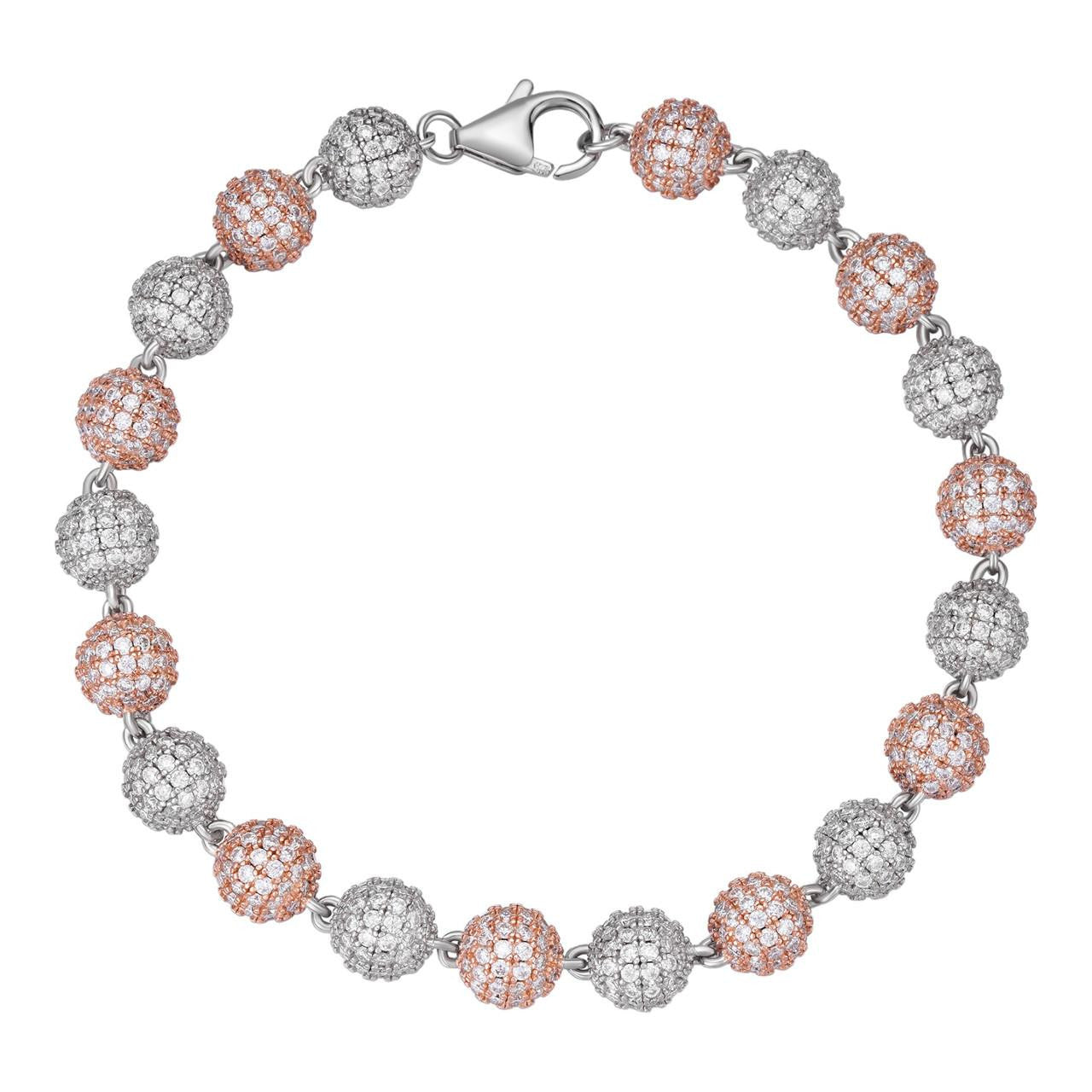 MOISSANITE Bead Ball Dogtag Necklace Chain - Rose Gold Vermeil & 925 Silver - 4mm-10mm - 7.5"-8.5"