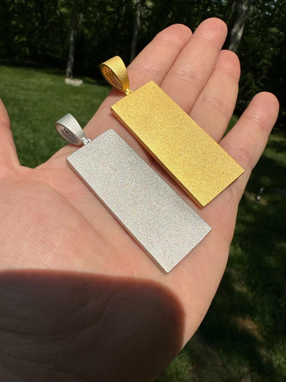 MOISSANITE Hip Hop $100 Dollar Bill Pendant - 14k Gold Vermeil Or 925 Silver - Large 3"
