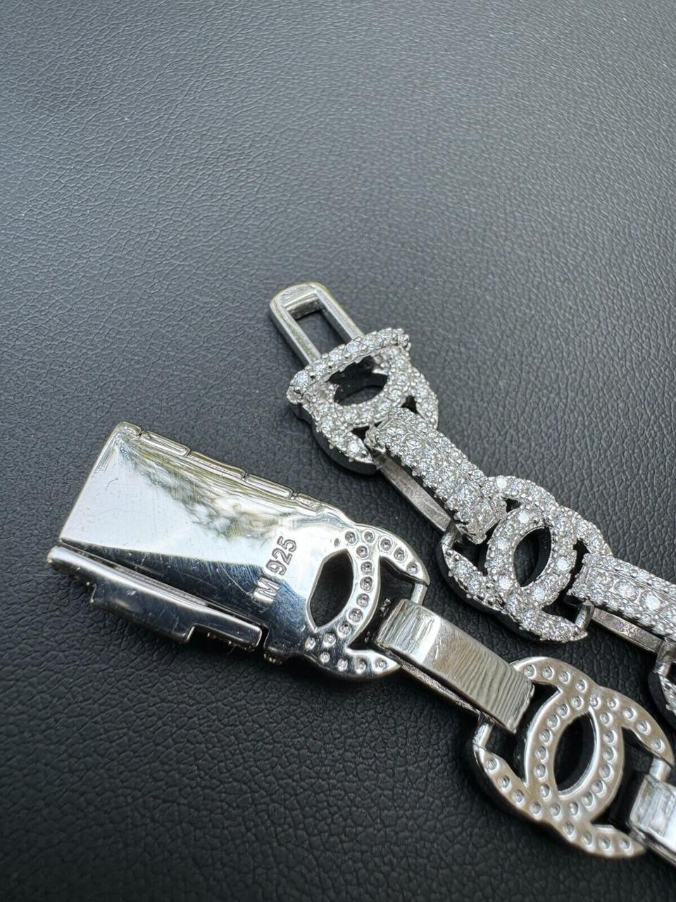 MOISSANITE Double C Custom Link Chain Necklace Iced Out - 925 Silver - 10mm - 16"-28"