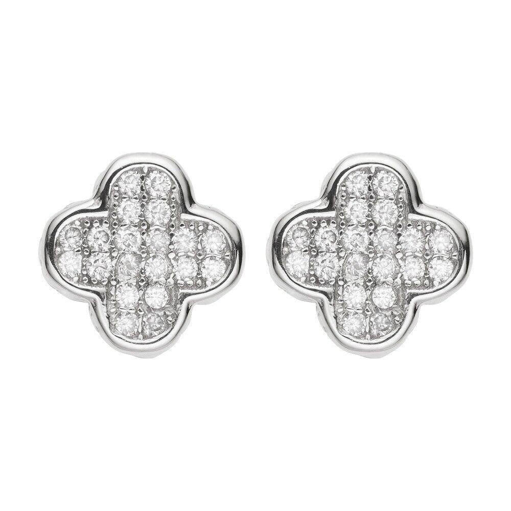 MOISSANITE Clover Fashionista Iced Out Earrings - 925 Silver - 10mm