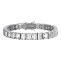 MOISSANITE Emerald Cut Tennis Bracelet Iced Out - 925 Silver - 8mm - 7-8"