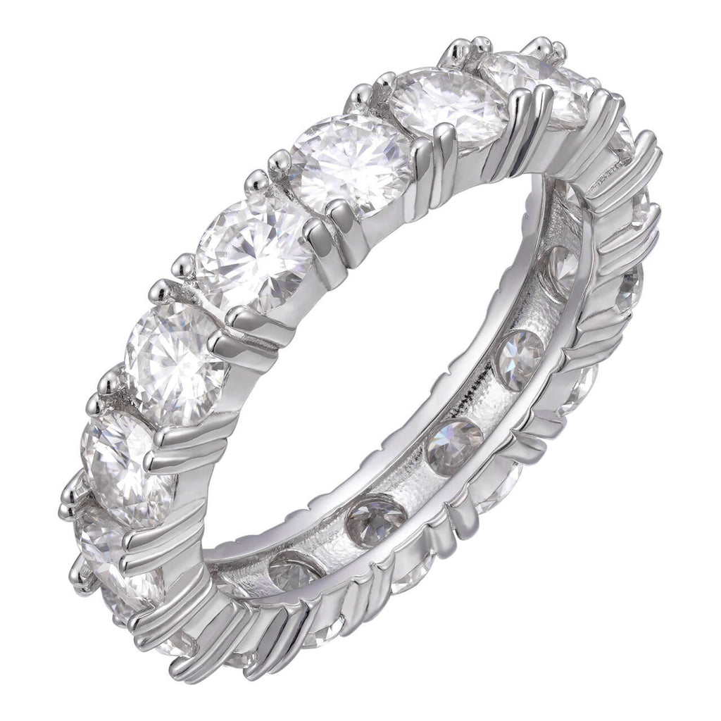 MOISSANITE Eternity Band Wedding Ring #1 BESTSELLER - 925 Silver - 2mm-5mm