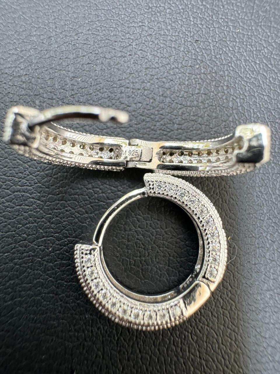 MOISSANITE Everyday Wear Small Huggie Iced Out Hoops - 925 Silver - 12mm
