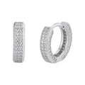 MOISSANITE Everyday Wear Small Huggie Iced Out Hoops - 925 Silver - 12mm