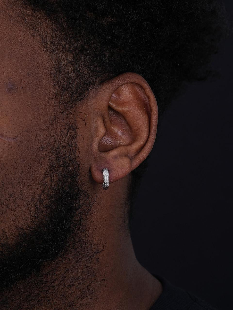 MOISSANITE Everyday Wear Small Huggie Iced Out Hoops - 925 Silver - 12mm