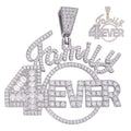 MOISSANITE Family Forever 4EVER Hip Hop Pendant - 14k Gold Vermeil Or 925 Silver - Medium 2.25"