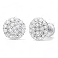 MOISSANITE Fully Iced Out Round Hip Hop Earrings - 925 Silver - 10.5mm