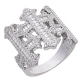 MOISSANITE Gothic Three Crosses Baguette Iced Out Ring - 925 Silver