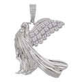 MOISSANITE Guardian Angel Wing Pendant - 925 Silver - 3 Sizes 1"-2.25"