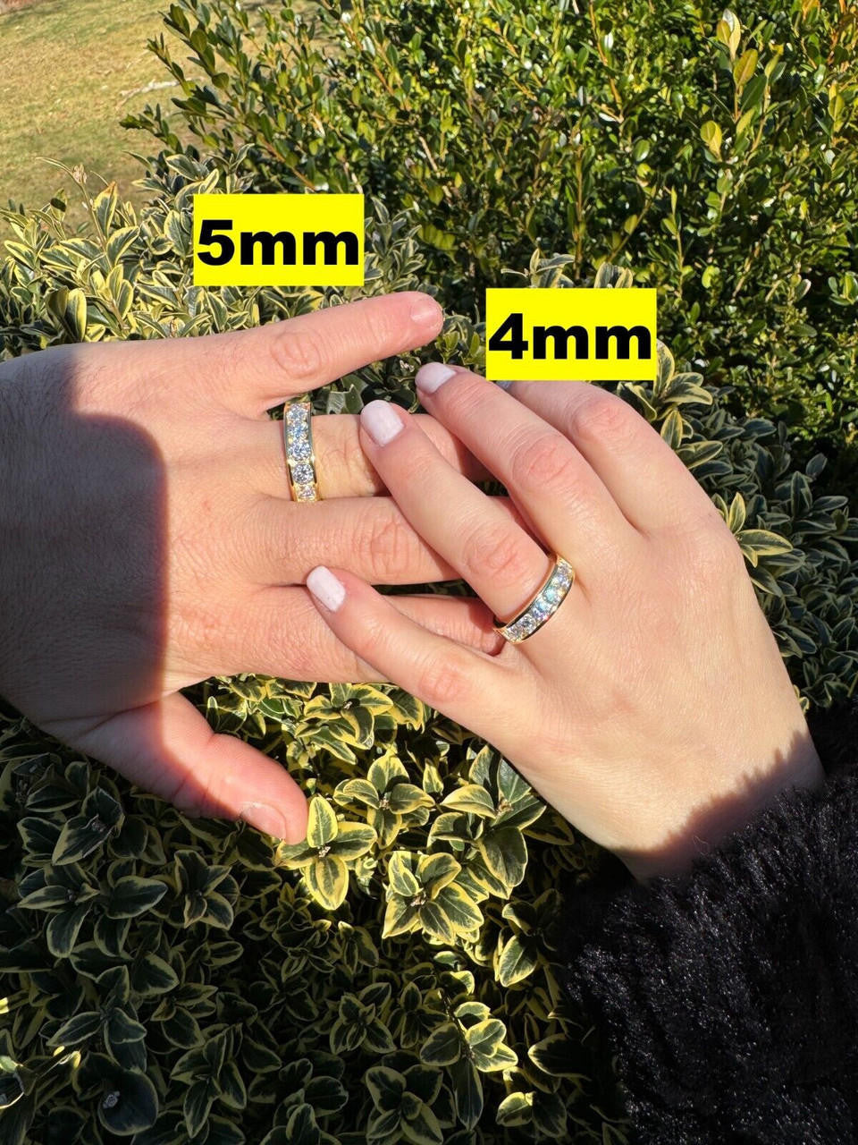 MOISSANITE Half Eternity Channel Set Wedding Band Ring - 14k Gold Vermeil 925 Silver - 1.5mm-5mm