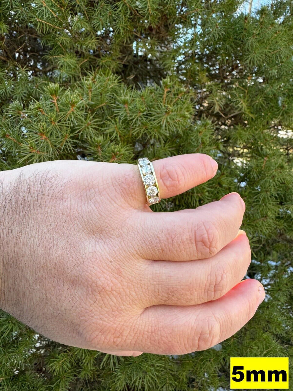 MOISSANITE Half Eternity Channel Set Wedding Band Ring - 14k Gold Vermeil 925 Silver - 1.5mm-5mm