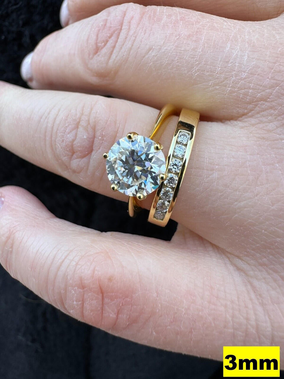 MOISSANITE Half Eternity Channel Set Wedding Band Ring - 14k Gold Vermeil 925 Silver - 1.5mm-5mm