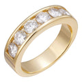 MOISSANITE Half Eternity Channel Set Wedding Band Ring - 14k Gold Vermeil 925 Silver - 1.5mm-5mm