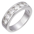 MOISSANITE Half Eternity Channel Set Wedding Band Ring - 925 Silver - 1.5mm-5mm