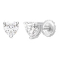 MOISSANITE Heart Shape Solitaire Stud Earrings - 925 Silver - 3mm-7mm - 0.2-2.4ct