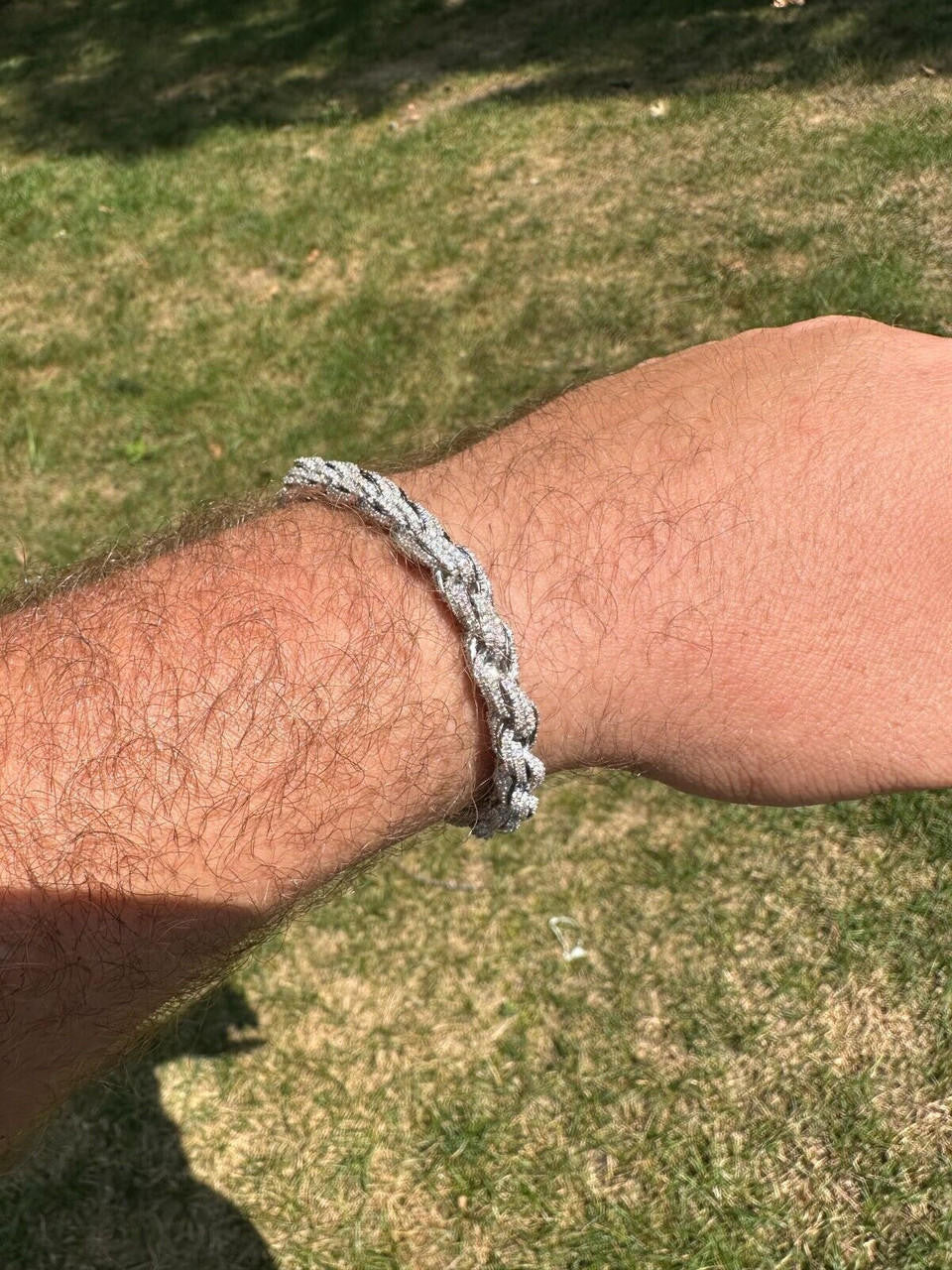 MOISSANITE Rope Chain Bracelet Iced Out - 925 Silver - 7.5mm - 16-30"