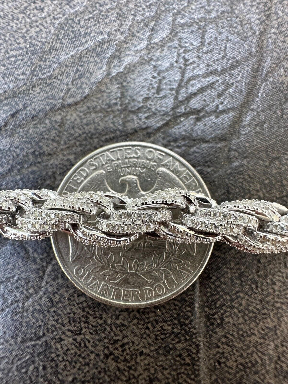 MOISSANITE Rope Chain Bracelet Iced Out - 925 Silver - 7.5mm - 16-30"