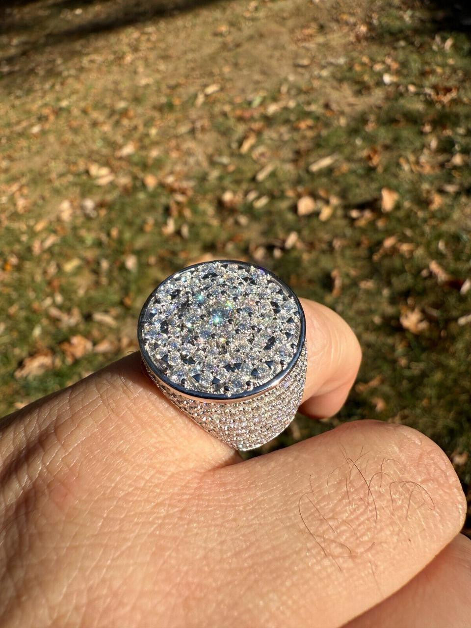 MOISSANITE Honeycomb Iced Out Ring - 925 Silver