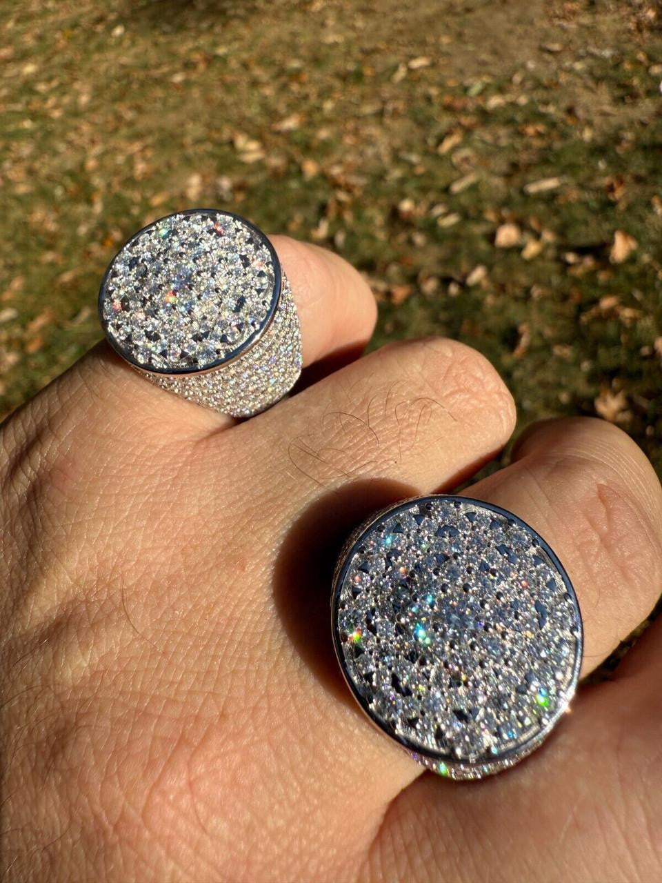 MOISSANITE Honeycomb Iced Out Ring - 925 Silver