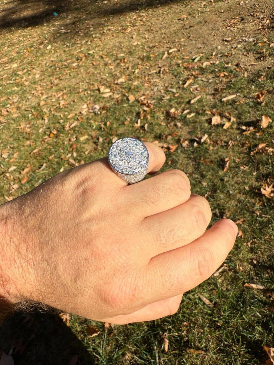 MOISSANITE Honeycomb Iced Out Ring - 925 Silver