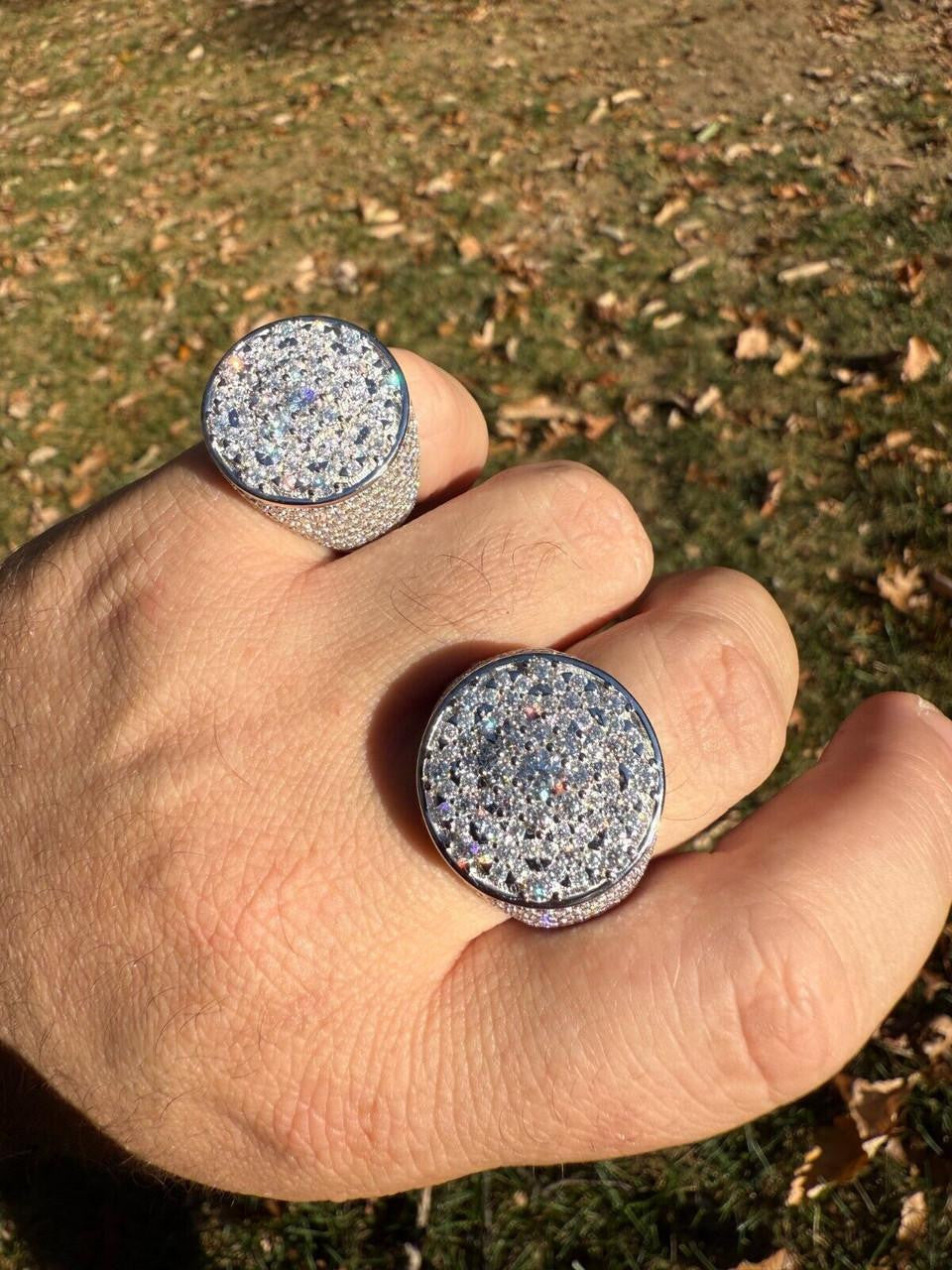 MOISSANITE Honeycomb Iced Out Ring - 925 Silver
