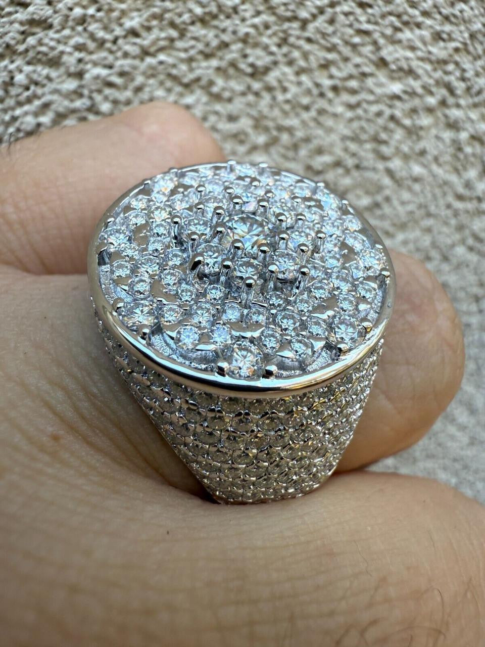 MOISSANITE Honeycomb Iced Out Ring - 925 Silver