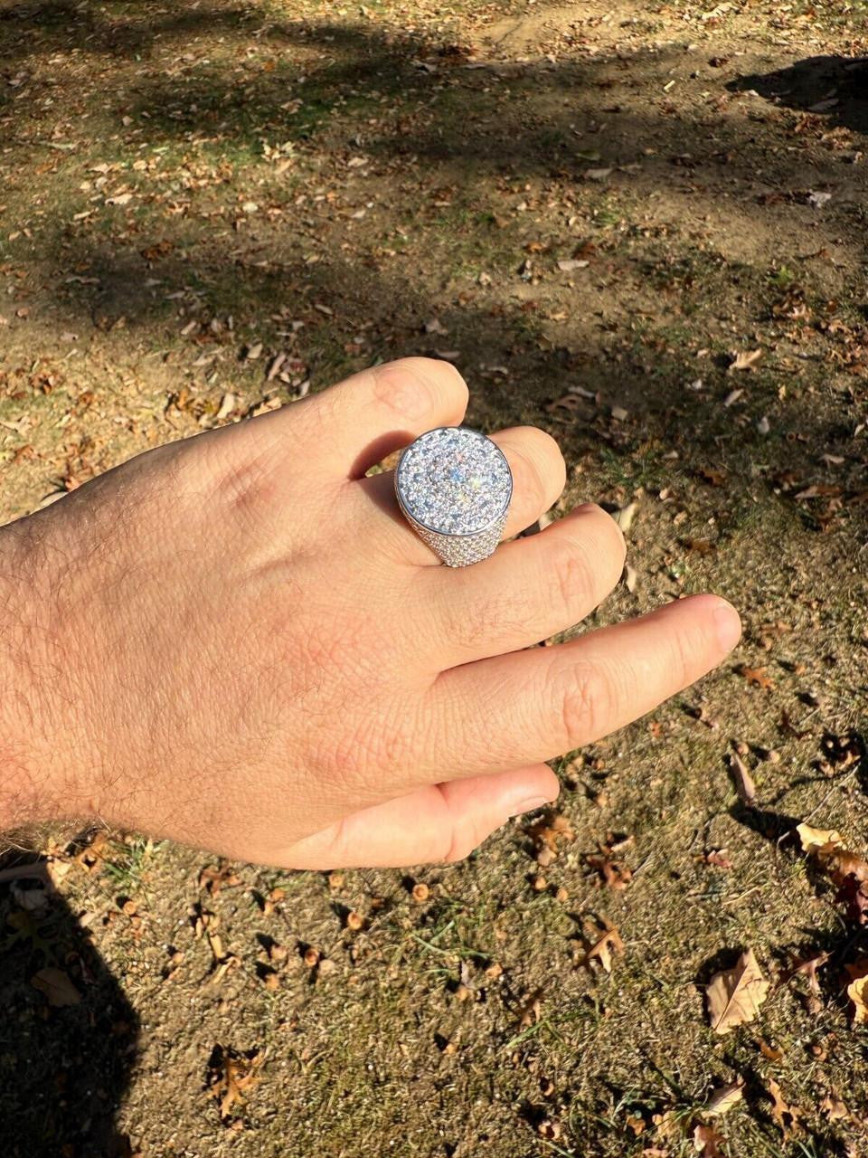 MOISSANITE Honeycomb Iced Out Ring - 925 Silver