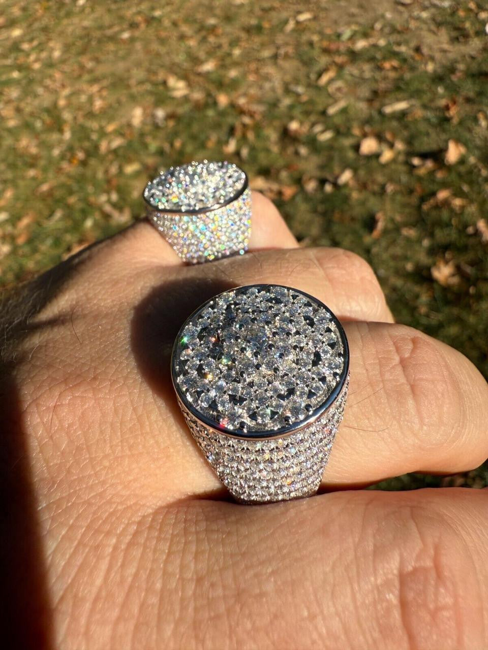MOISSANITE Honeycomb Iced Out Ring - 925 Silver