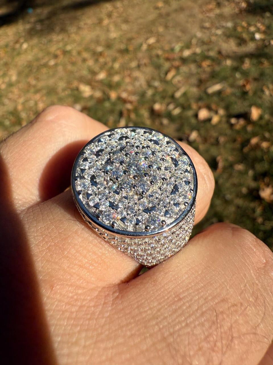 MOISSANITE Honeycomb Iced Out Ring - 925 Silver