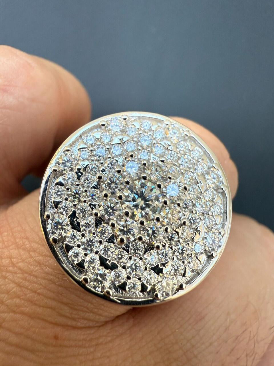 MOISSANITE Honeycomb Iced Out Ring - 925 Silver