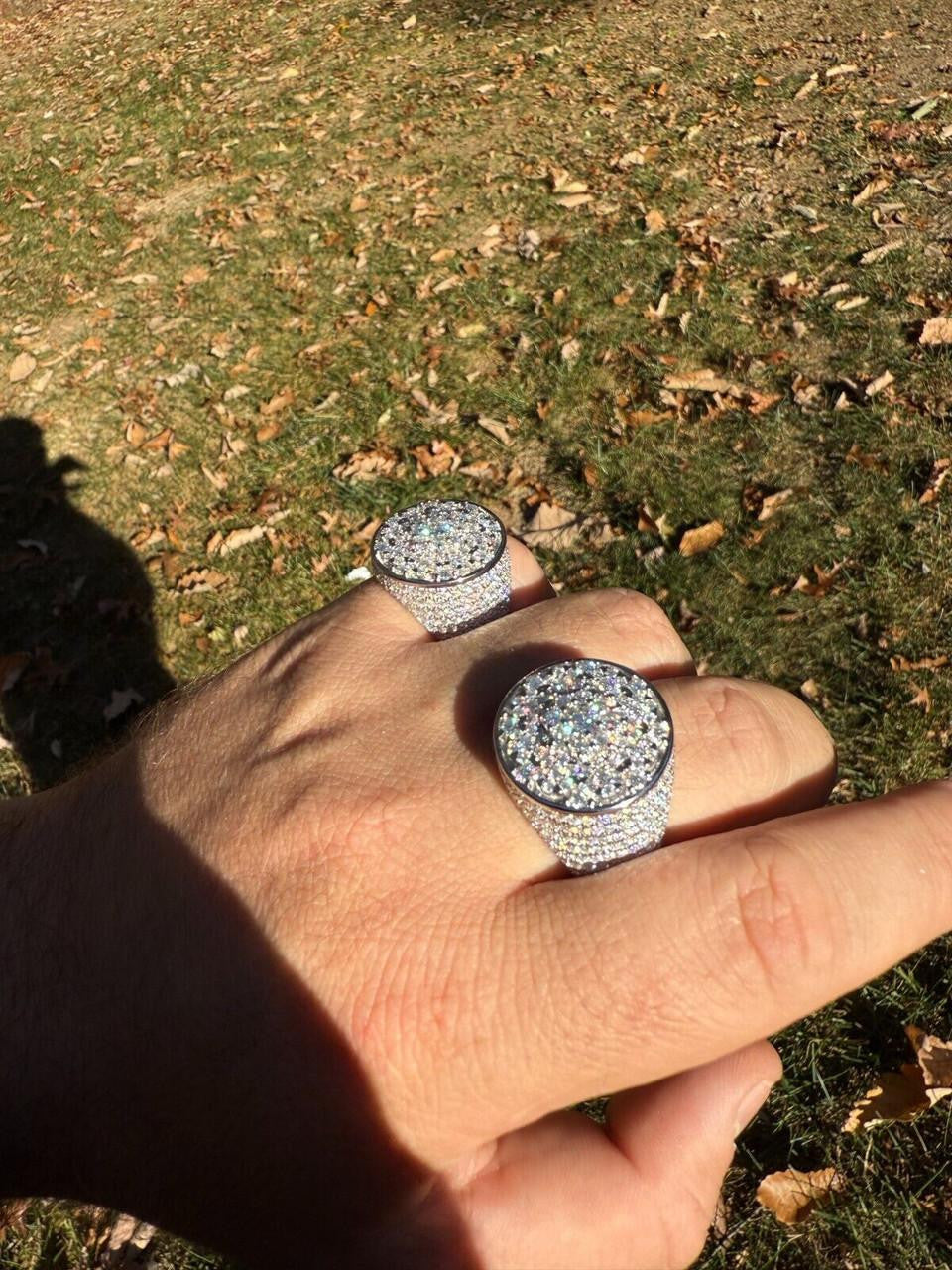 MOISSANITE Honeycomb Iced Out Ring - 925 Silver