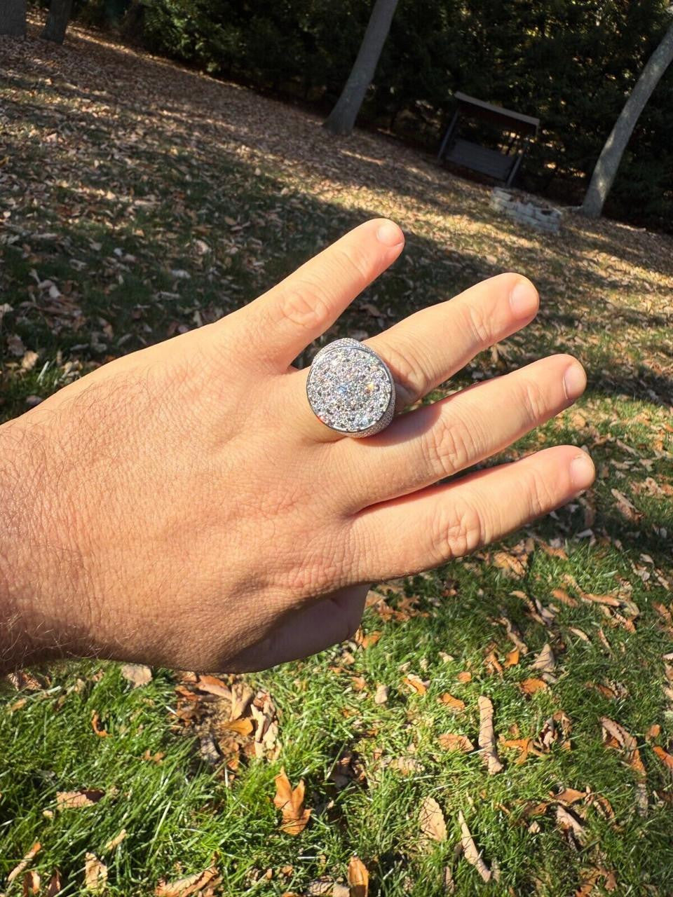 MOISSANITE Honeycomb Iced Out Ring - 925 Silver