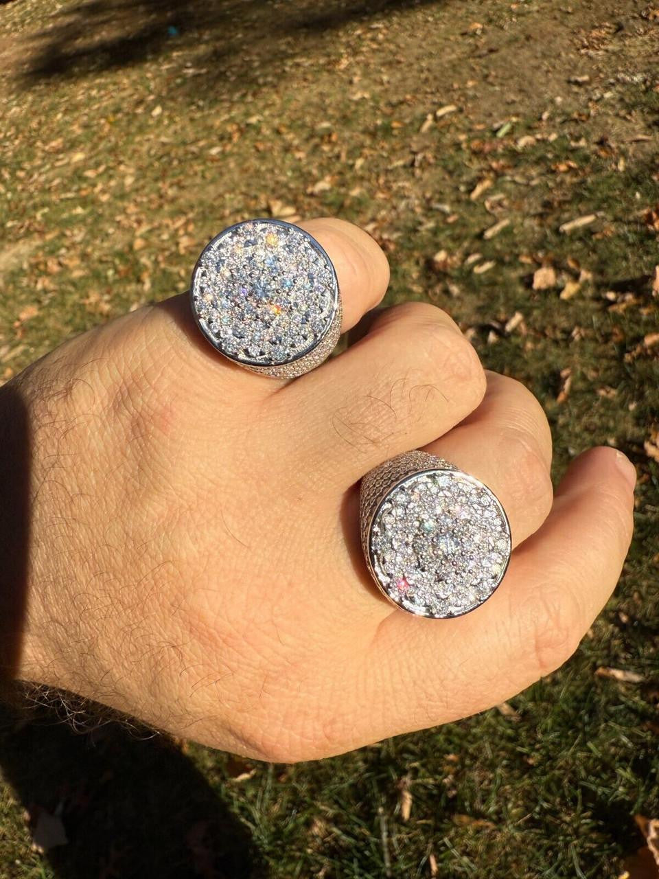 MOISSANITE Honeycomb Iced Out Ring - 925 Silver