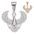 MOISSANITE Horus W. Ankh Pendant - 14k Gold Vermeil Or 925 Silver - Medium 2"
