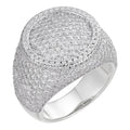 MOISSANITE Ice Giant Round Dome Iced Out Ring - 925 Silver