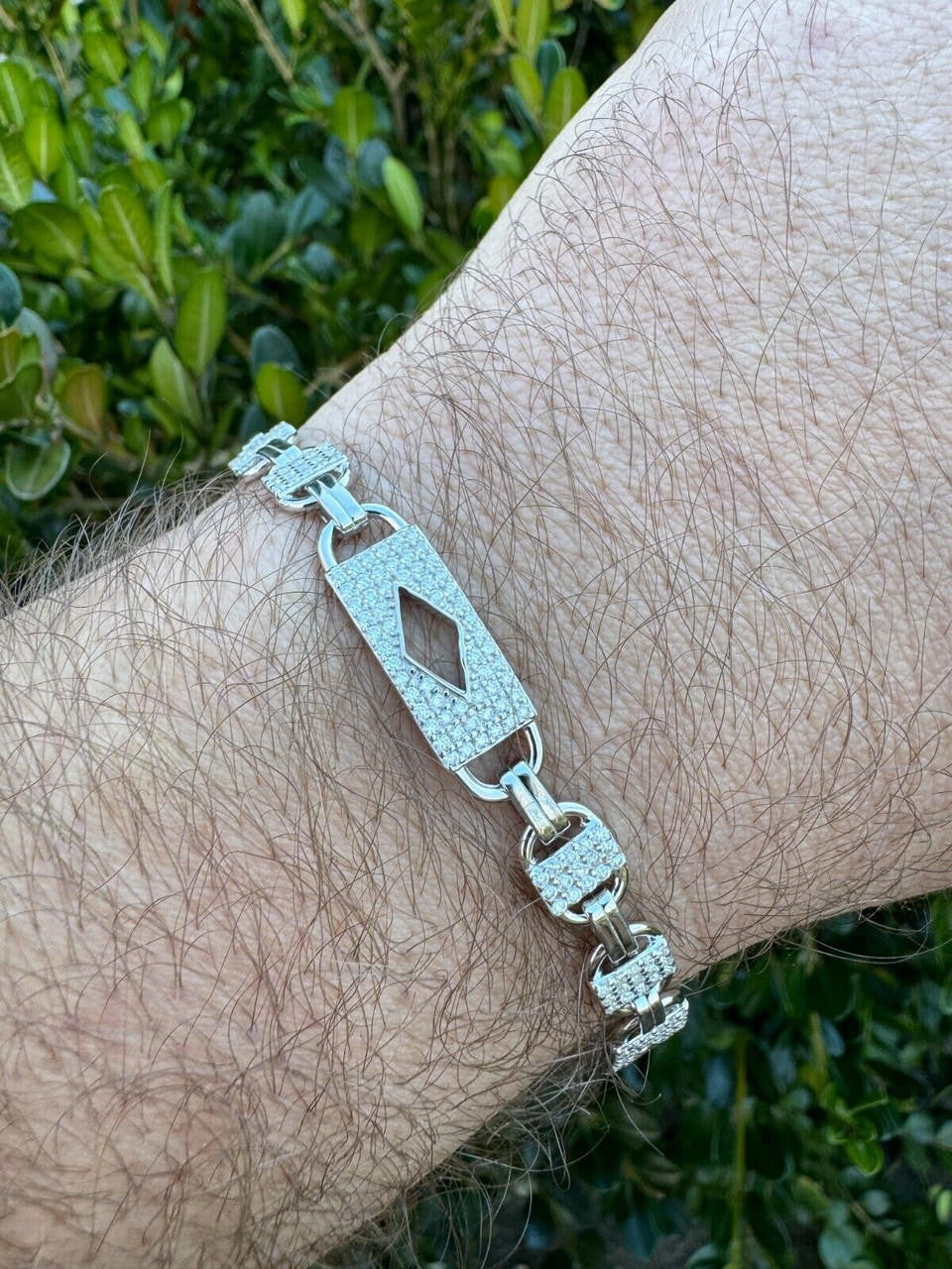 MOISSANITE Valentino Mariner Bracelet Iced Out - 925 Silver - 10mm - 7-8.5"