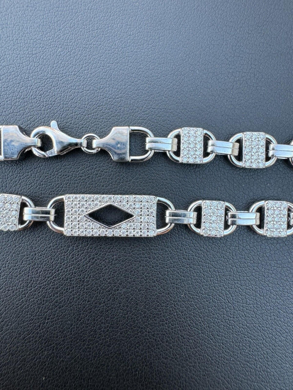 MOISSANITE Valentino Mariner Bracelet Iced Out - 925 Silver - 10mm - 7-8.5"