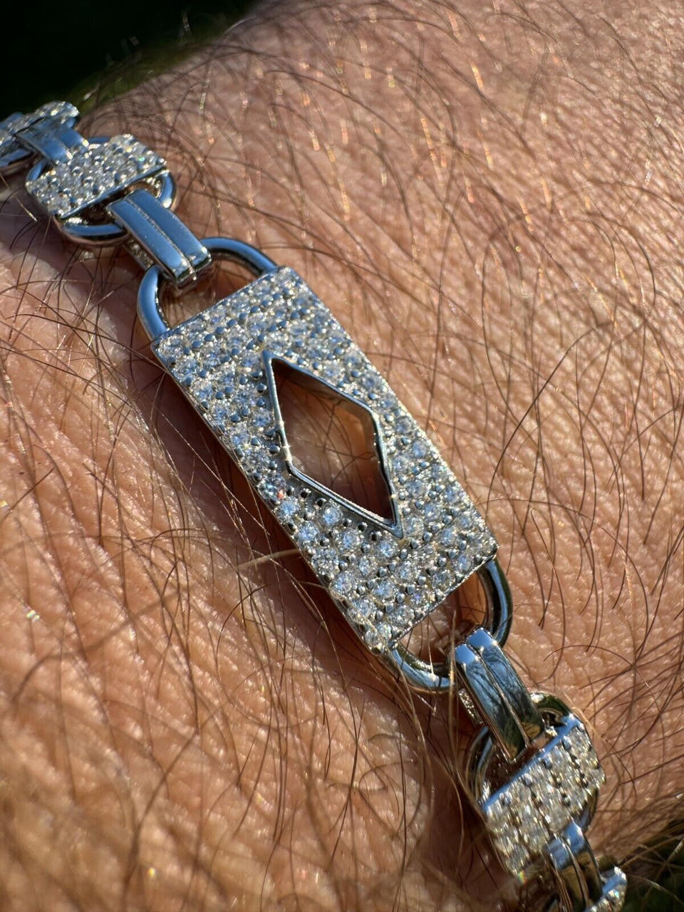 MOISSANITE Valentino Mariner Bracelet Iced Out - 925 Silver - 10mm - 7-8.5"
