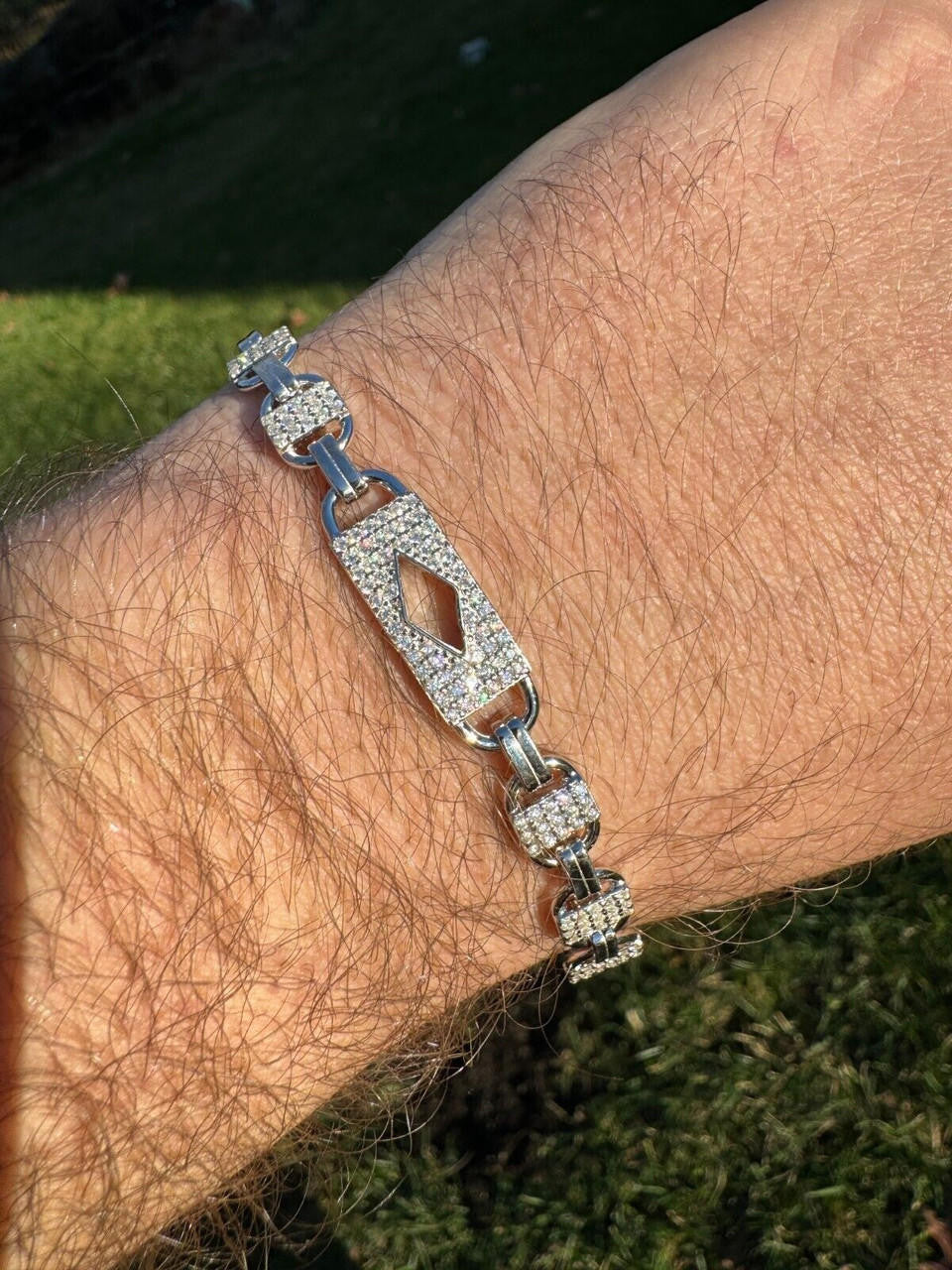 MOISSANITE Valentino Mariner Bracelet Iced Out - 925 Silver - 10mm - 7-8.5"