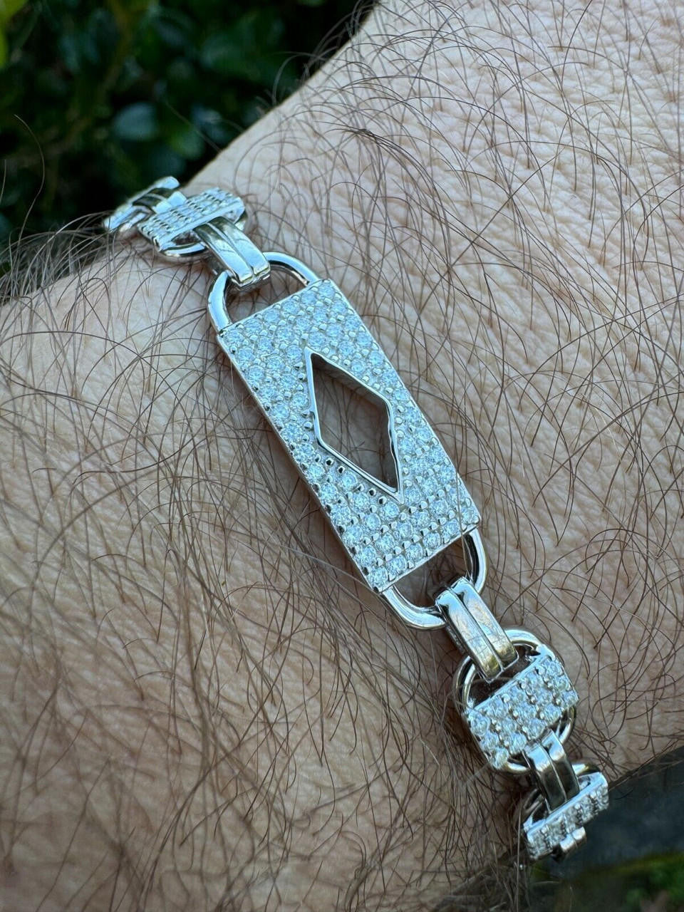 MOISSANITE Valentino Mariner Bracelet Iced Out - 925 Silver - 10mm - 7-8.5"