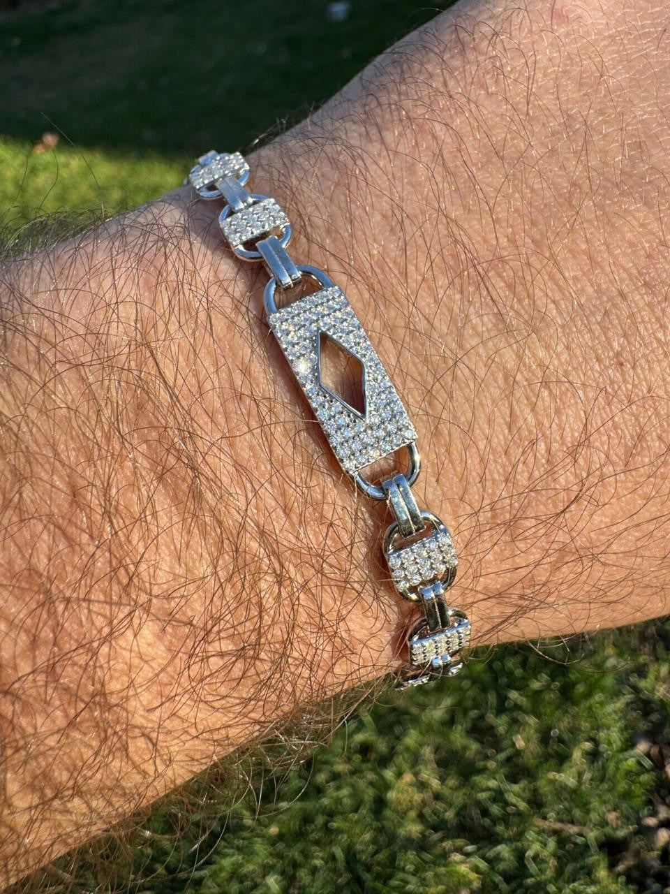 MOISSANITE Valentino Mariner Bracelet Iced Out - 925 Silver - 10mm - 7-8.5"