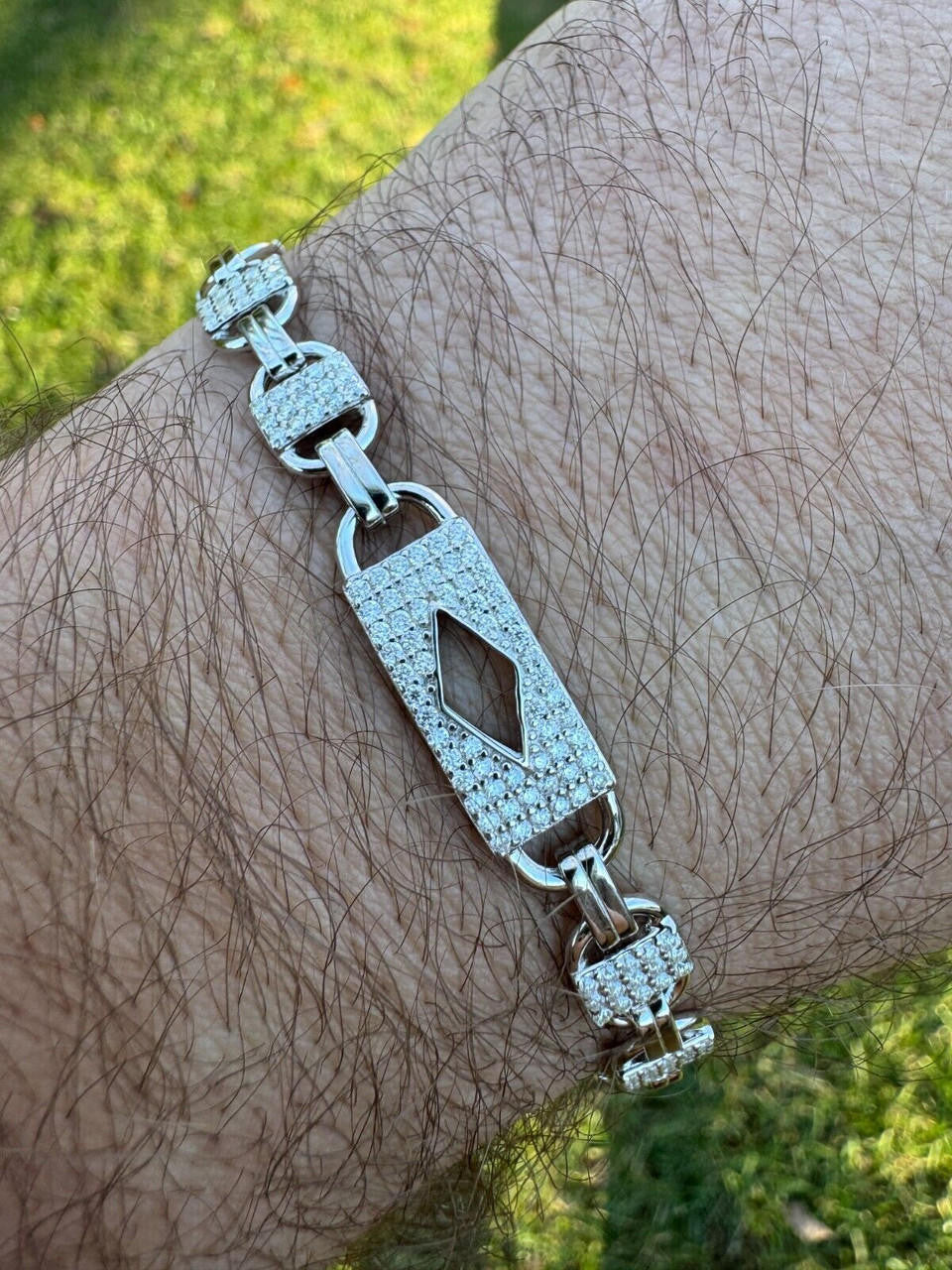 MOISSANITE Valentino Mariner Bracelet Iced Out - 925 Silver - 10mm - 7-8.5"
