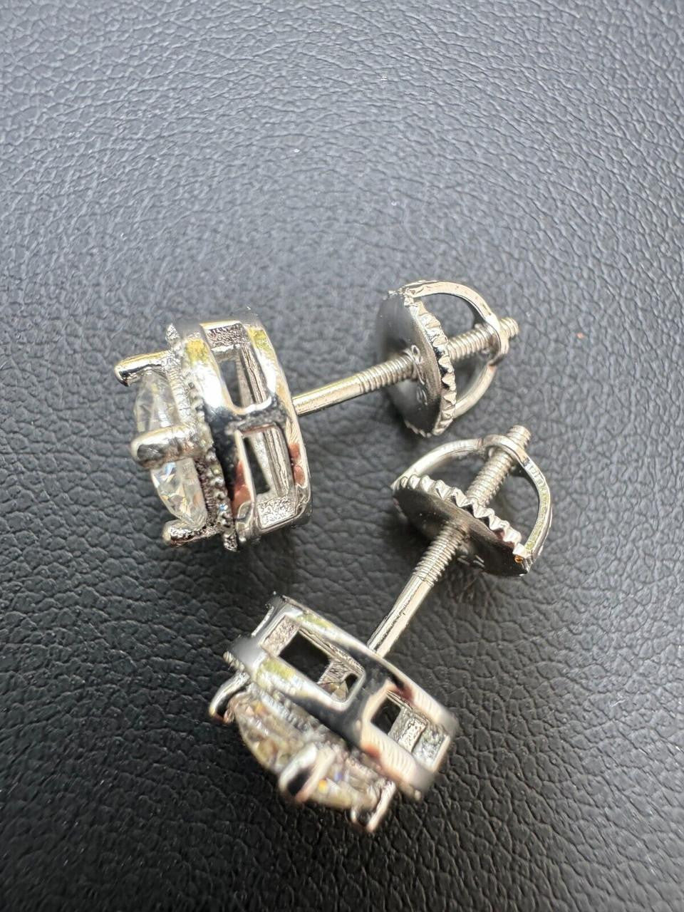 MOISSANITE Iced Out #1 Bestseller Halo Set Stud Earrings - 925 Silver - 7mm -12mm