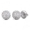 MOISSANITE Iced Out Disco Ball Stud Earrings - 925 Silver - 3-8mm