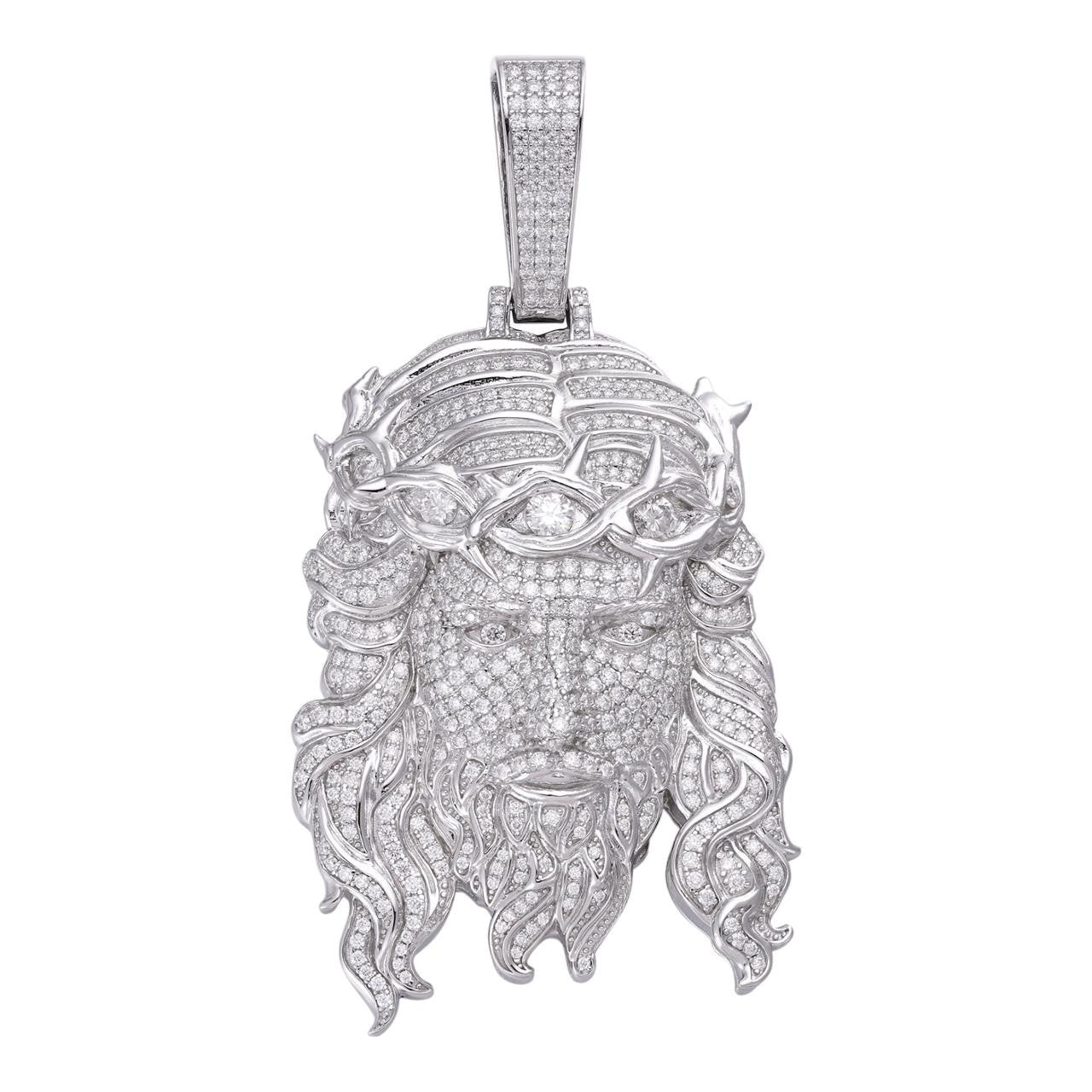MOISSANITE  Iced Out Hip Hop Jesus Pendant - 925 Silver - 2 Sizes 2.25"-3"